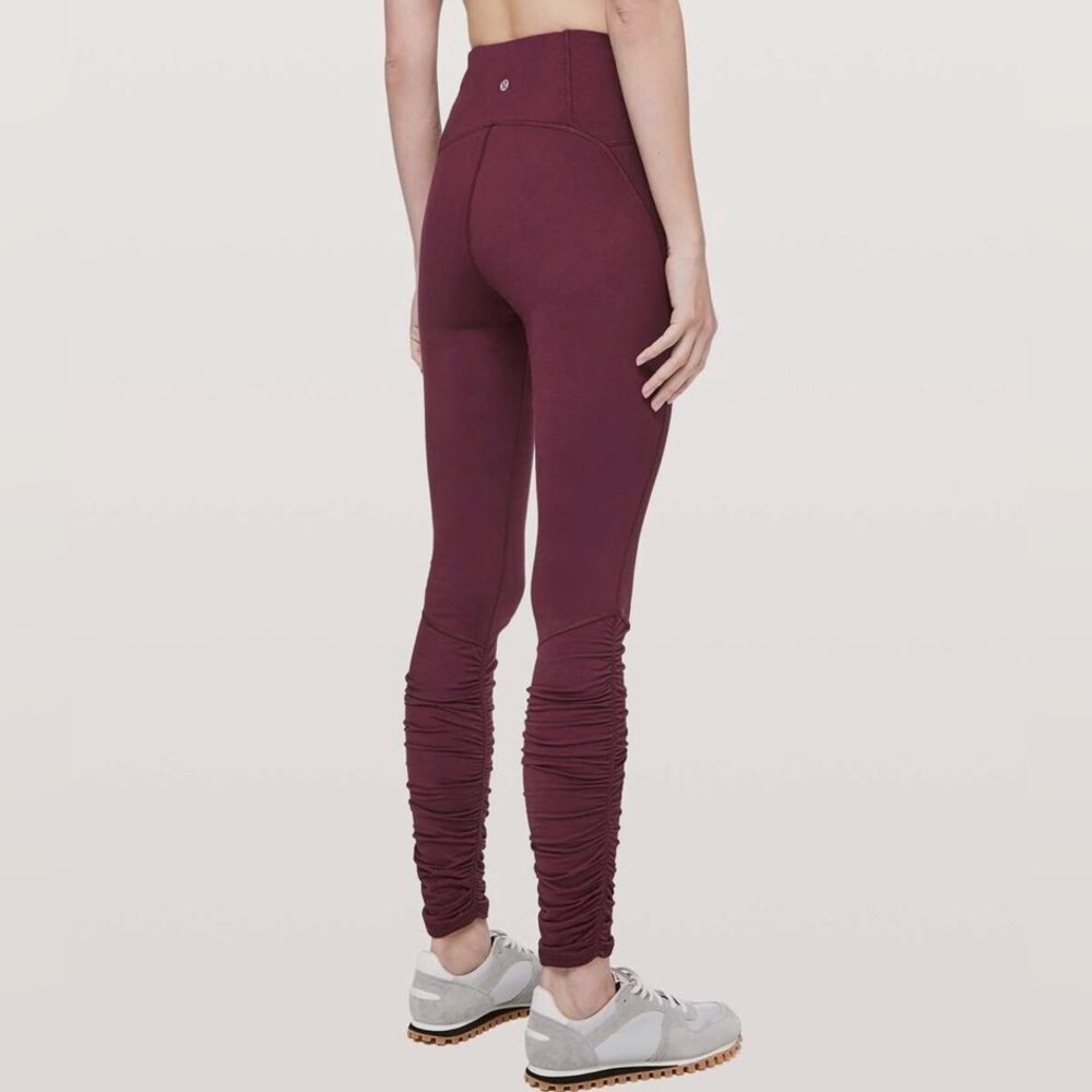 Lululemon athletica Ready To Rulu legging Size 4 High Rise Ruched calf maroon